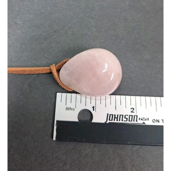 Rose Quartz Teardrop Pendant Necklace Natural Stone Crystal Spiritual Love Stone - Picture 8 of 9